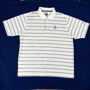 adidas Shirt Men's‎ XL White Black Stripes Golf Short Sleeve Polo Piedmont Club